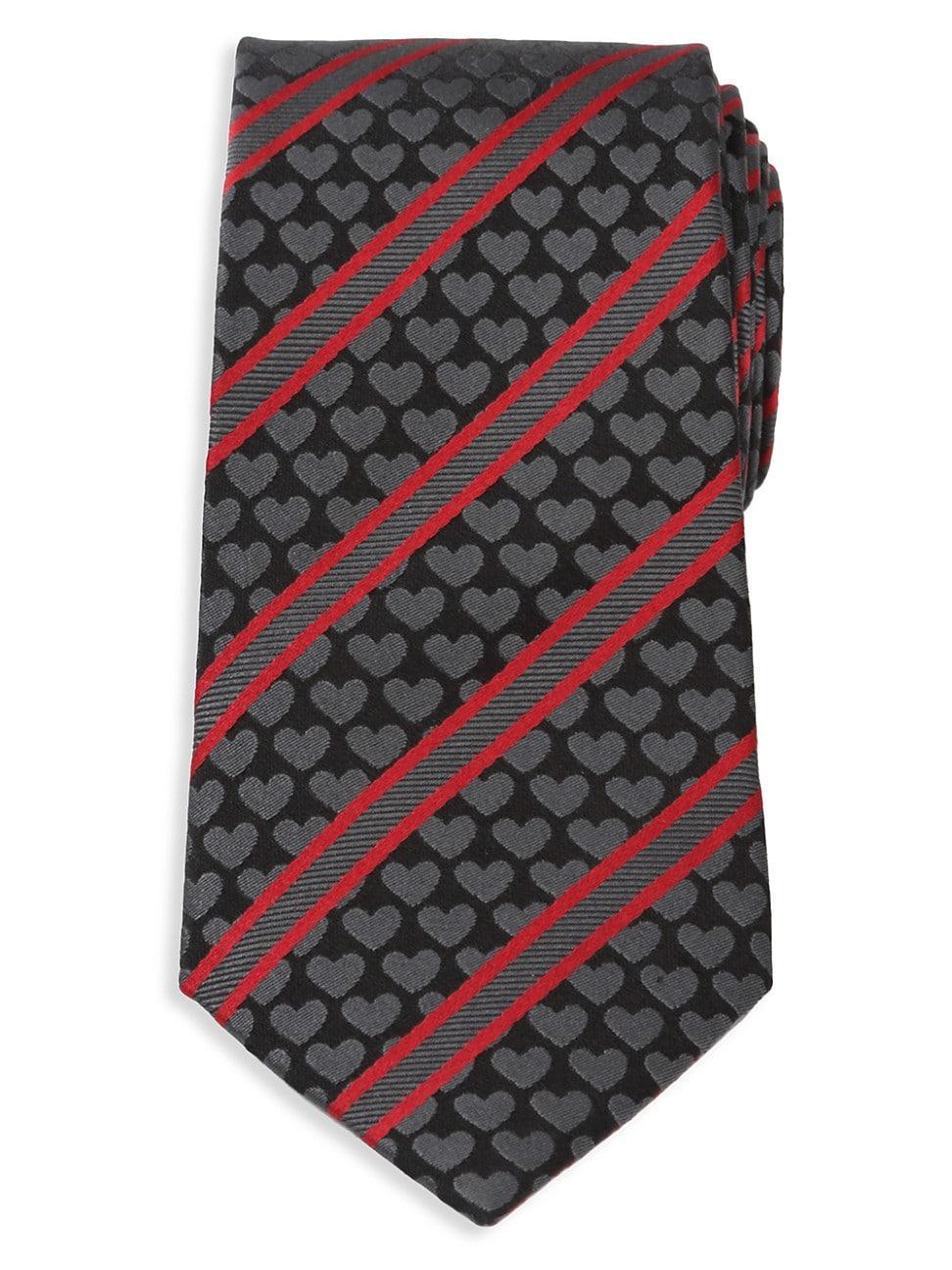Men's Cuff Links, Inc. Black Heart Striped Tie Product Image