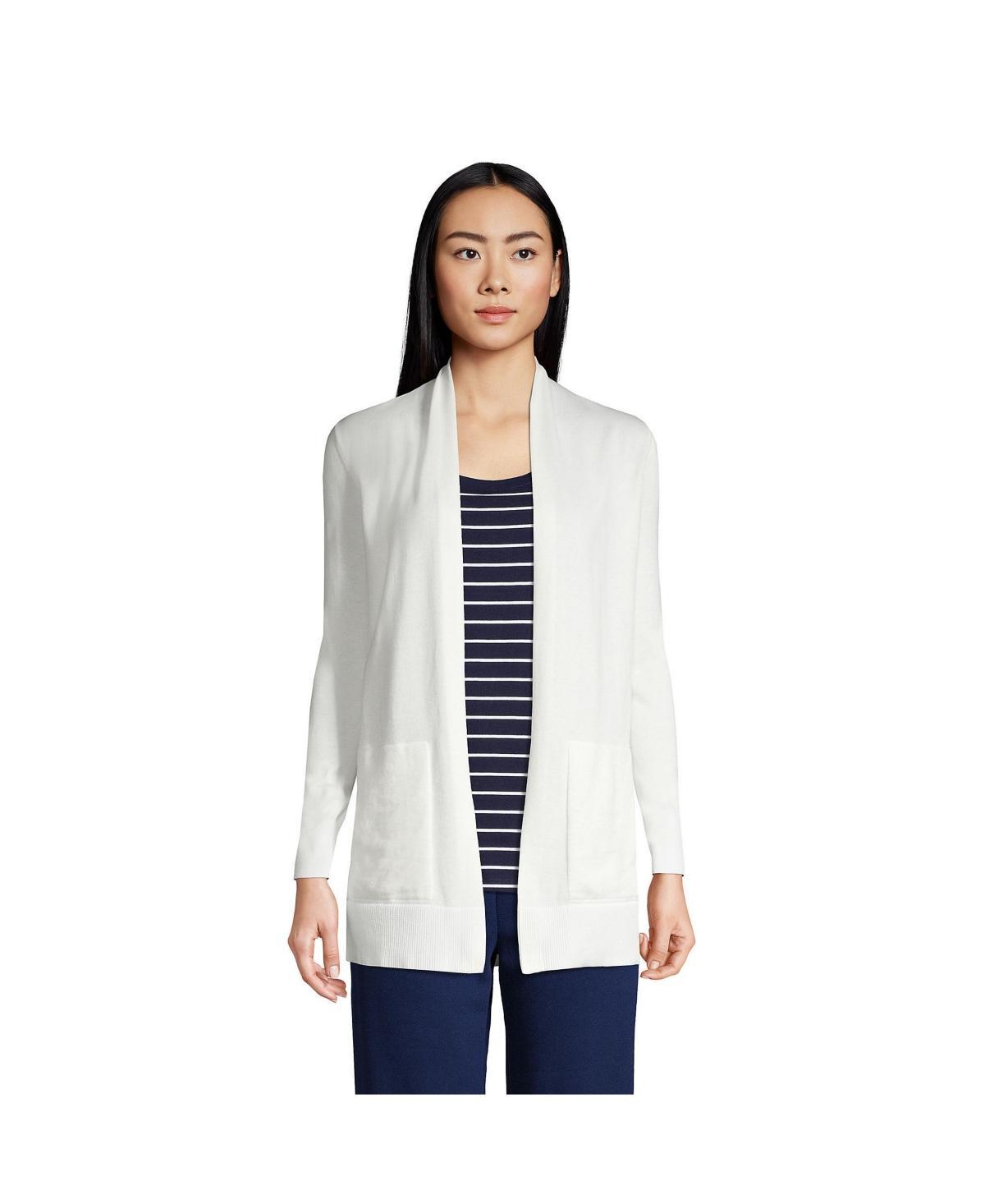 Women's Lands' End Open-Front Long Cardigan Sweater, Size: Medium, Radiant Blue Product Image