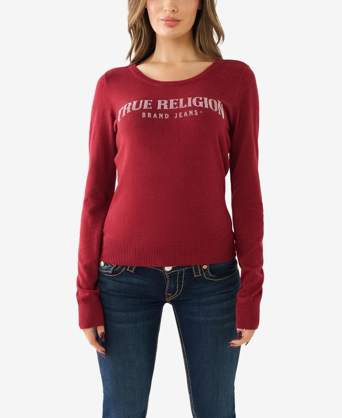 True Religion Womens Crystal Horseshoe Fitted Sweater Product Image