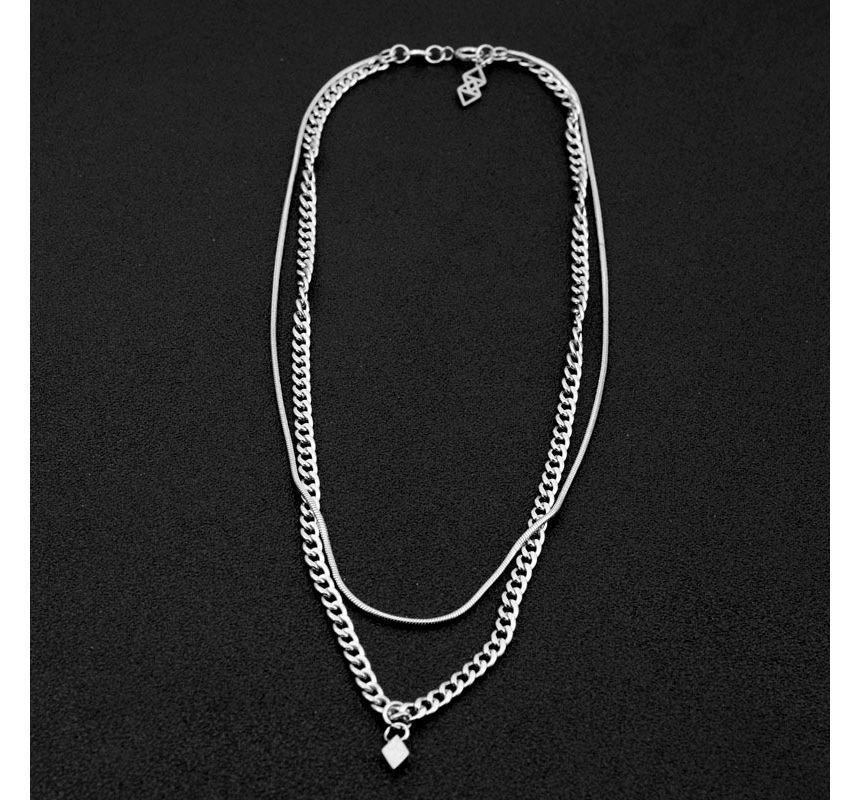 Pendant Layered Chain Necklace Product Image