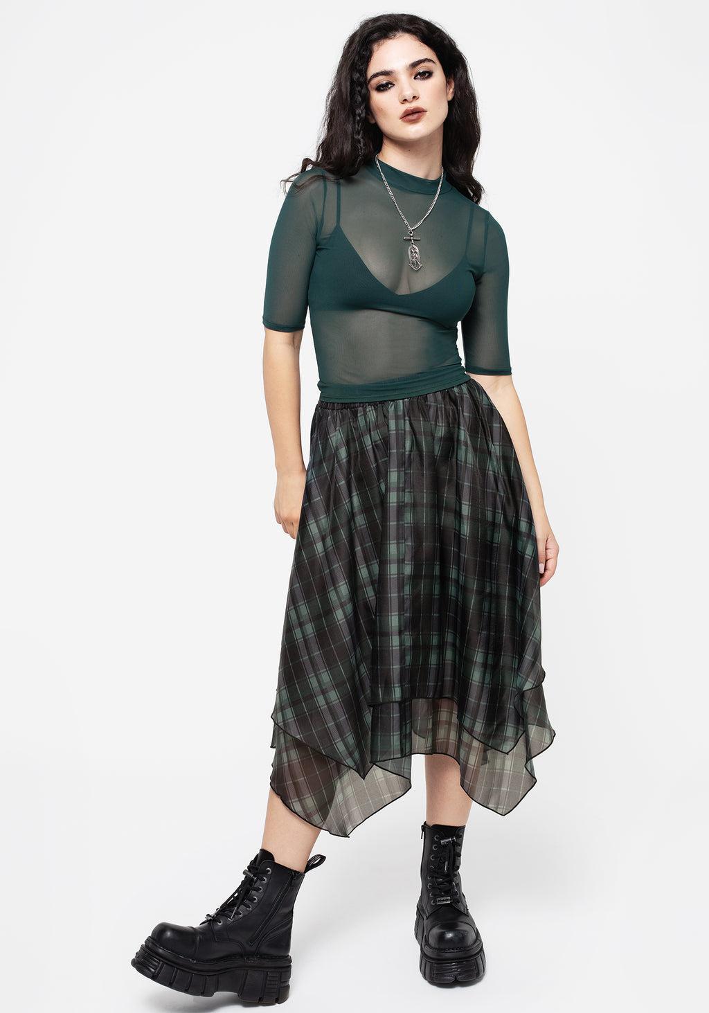Jinx Mesh Short Sleeve Top - Green Product Image