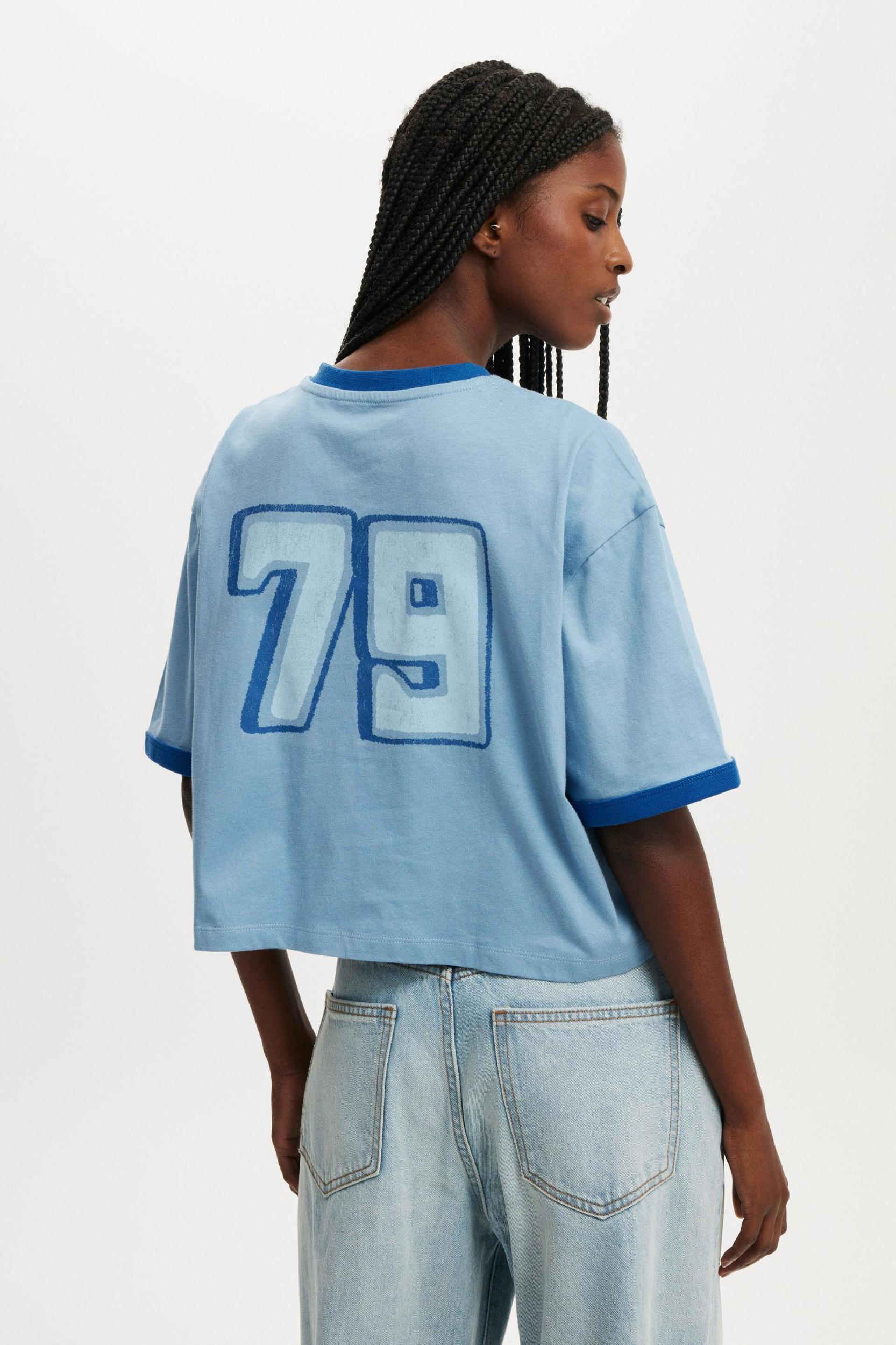 Cotton On Women - V Neck Boxy Crop Graphic Tee - Georges 72/white Product Image