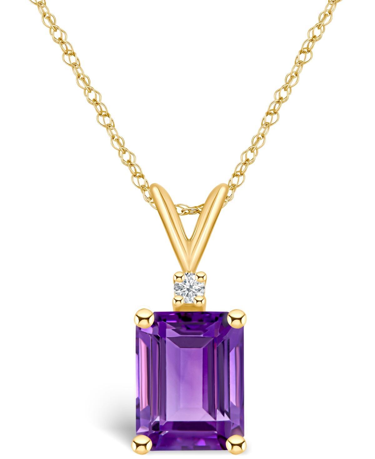 Celebration Gems 14k White Gold Gemstone & Diamond Accent Pendant Necklace, Women's, Size: 18", Purple Product Image