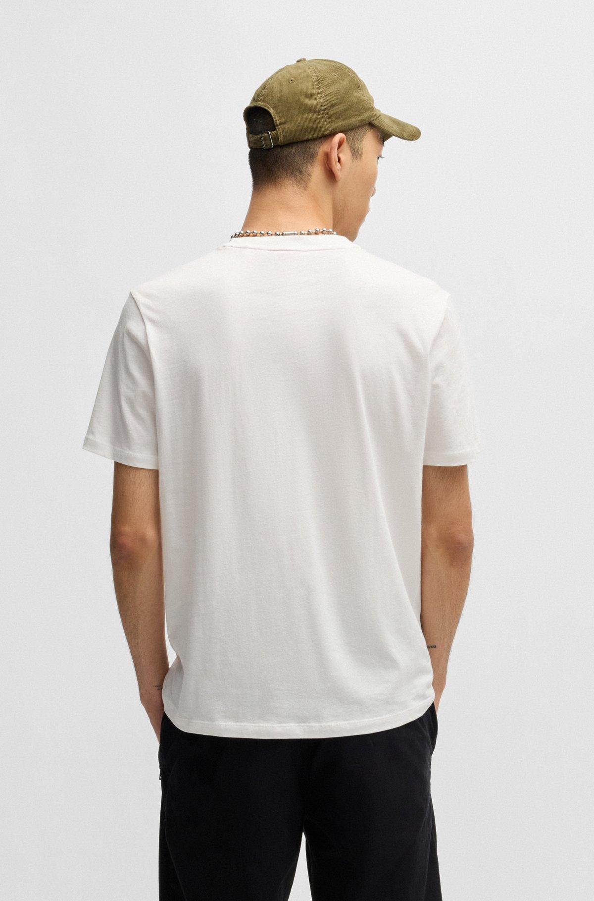 Cotton-jersey T-shirt with racing logo print Product Image