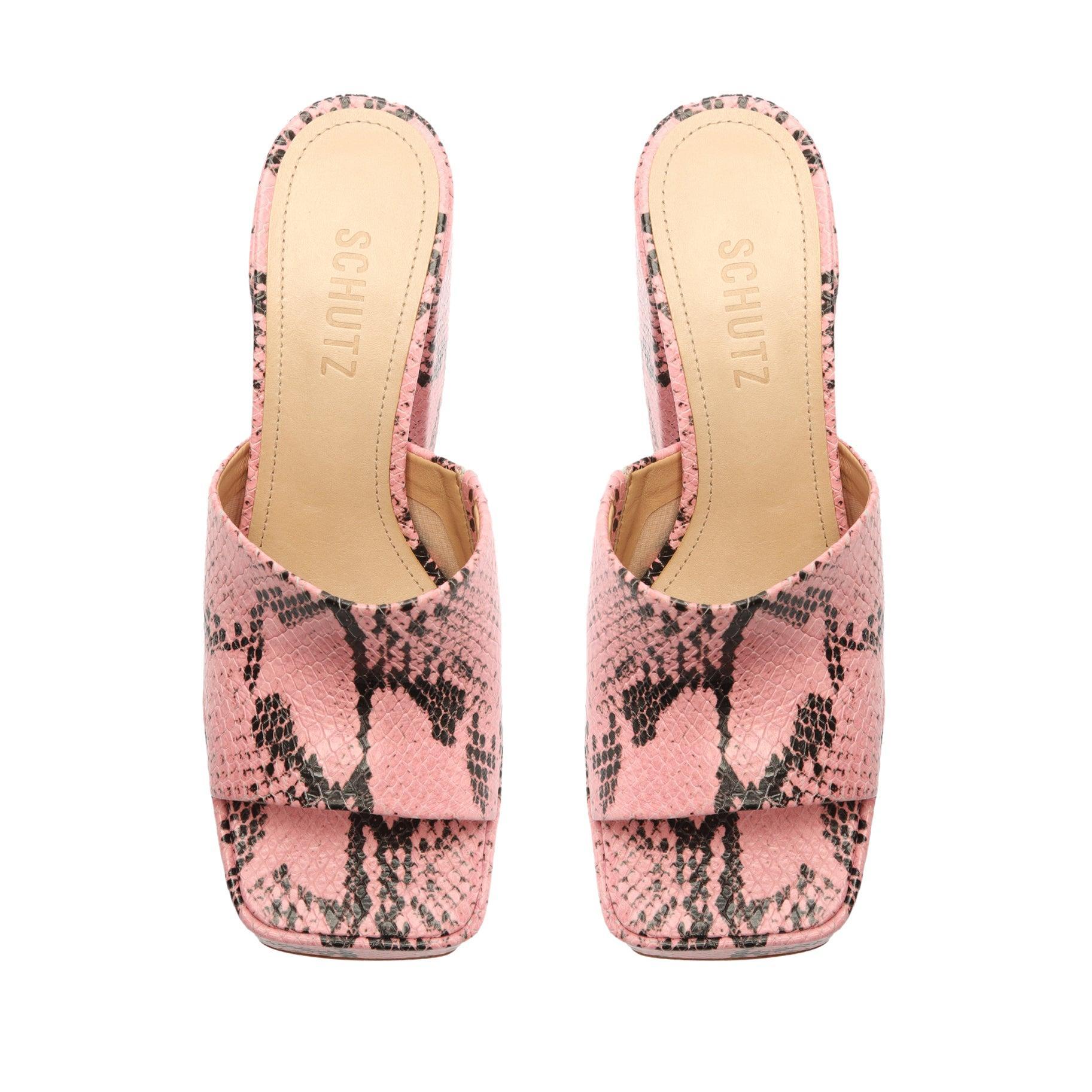 Aretha Snake Embossed Leather Sandal Product Image