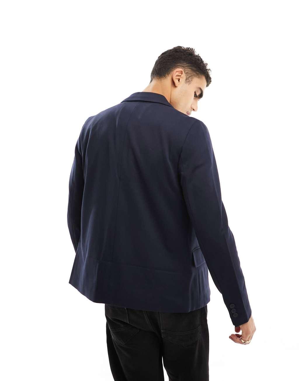 Only & Sons slim fit blazer in navy Product Image