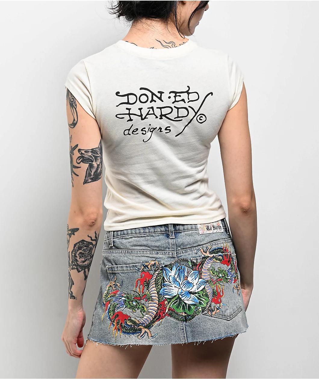 Ed Hardy Love Dagger Ivory T-Shirt Product Image