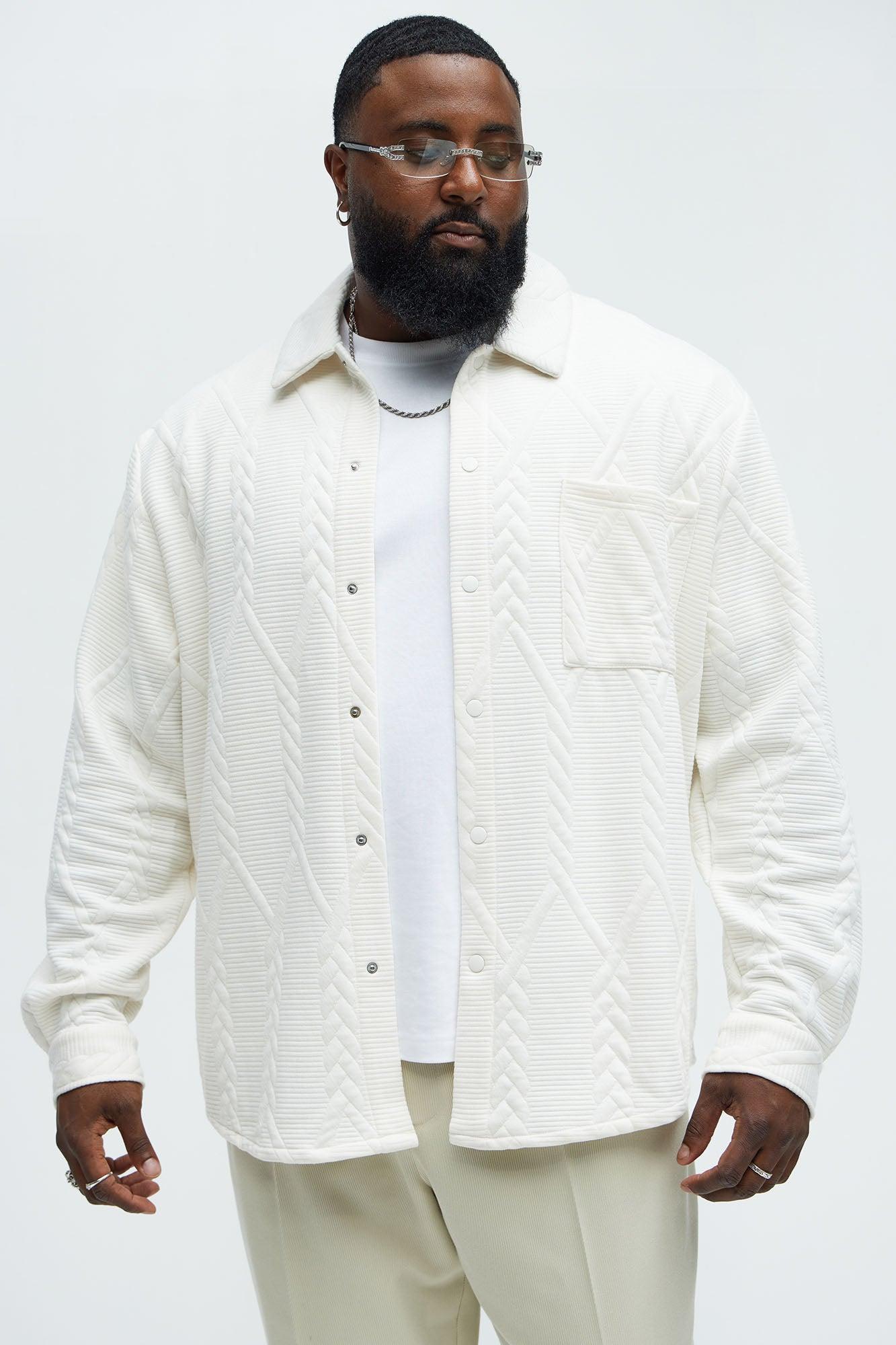 Kershaw Knit Button Up Shirt - Cream Product Image