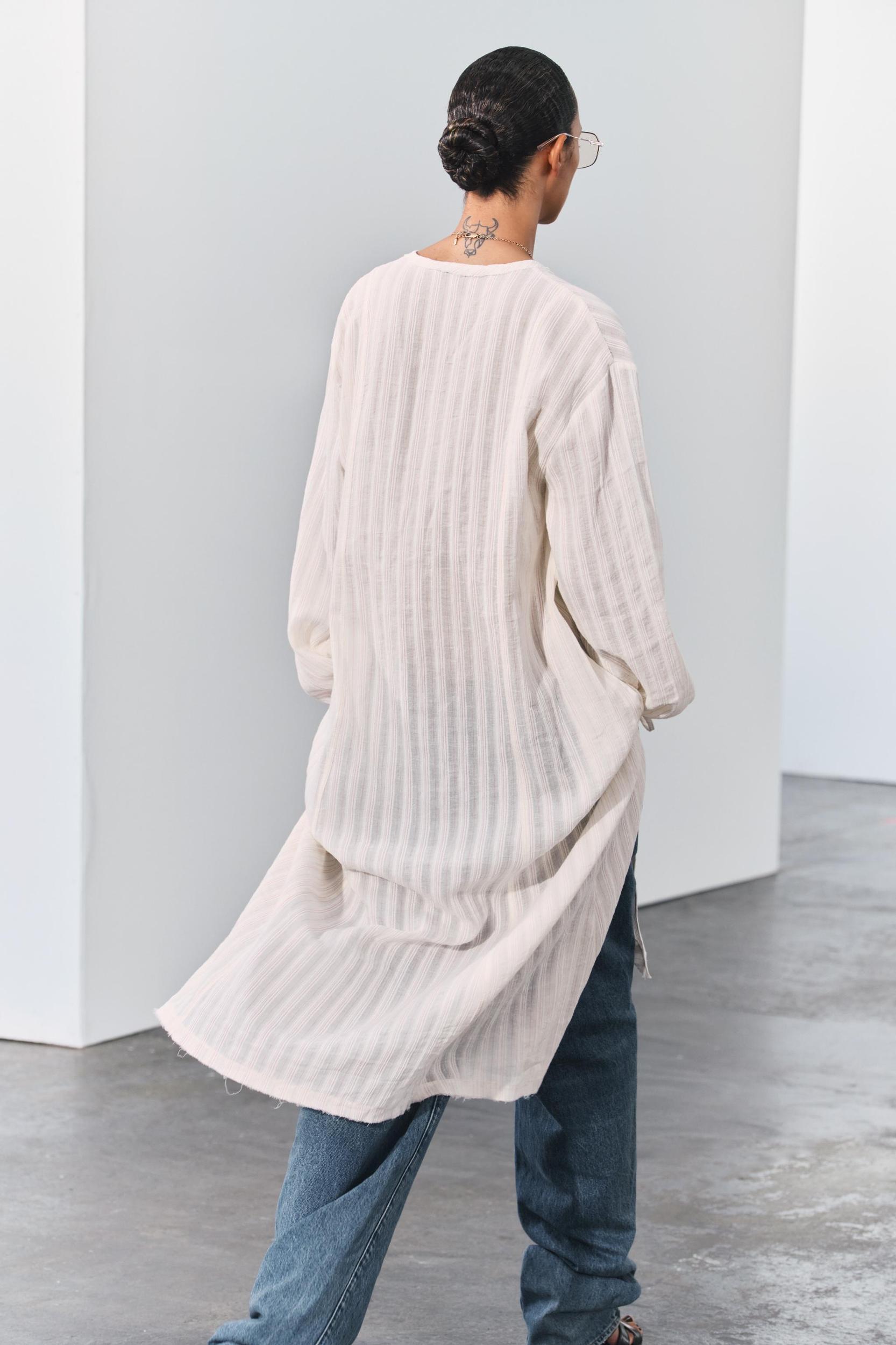 STRIPED TUNIC DRESS ZW COLLECTION Product Image