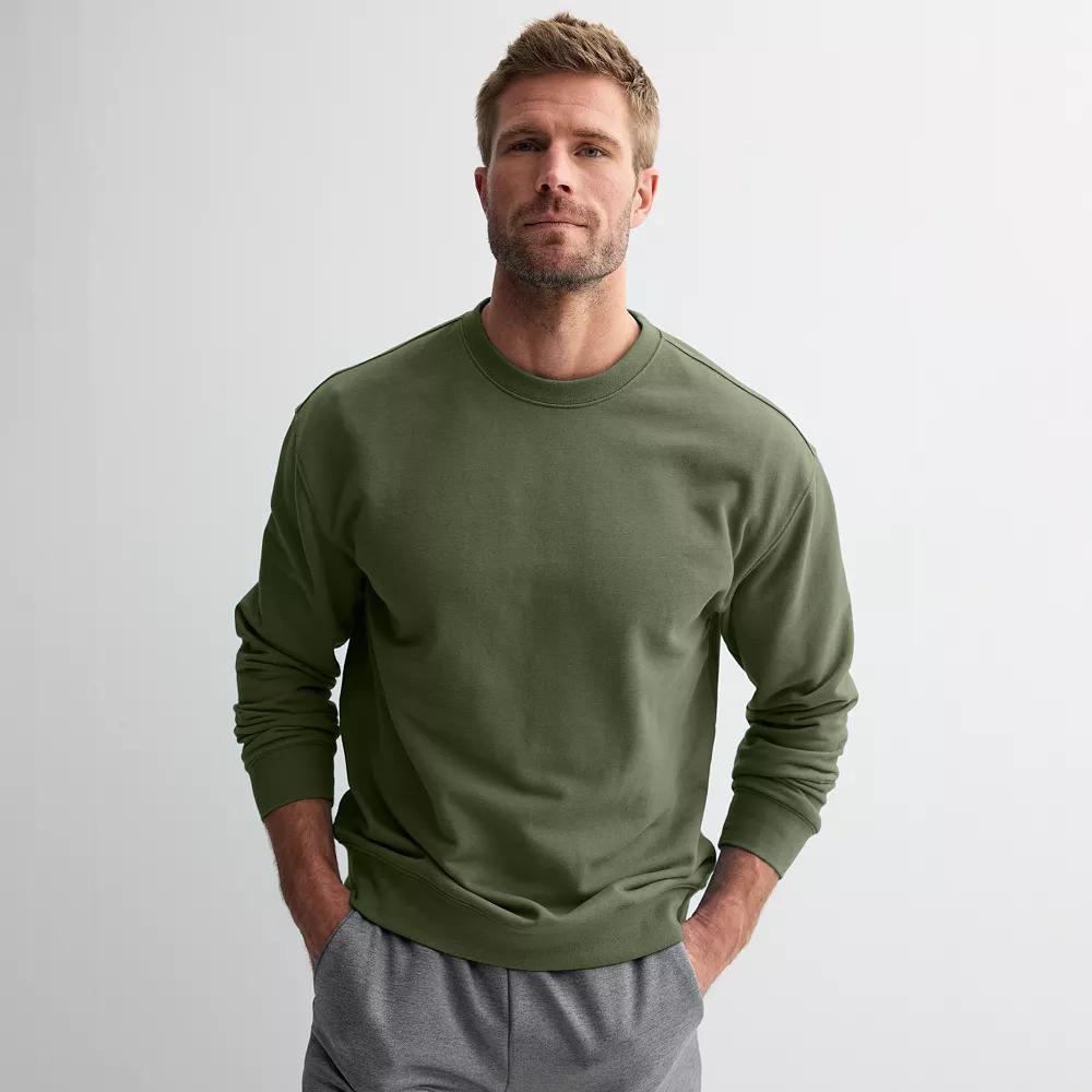 Men's Tek Gear® Weekend French Terry Crewneck Sweatshirt, Size: XL, Army Bottle Product Image