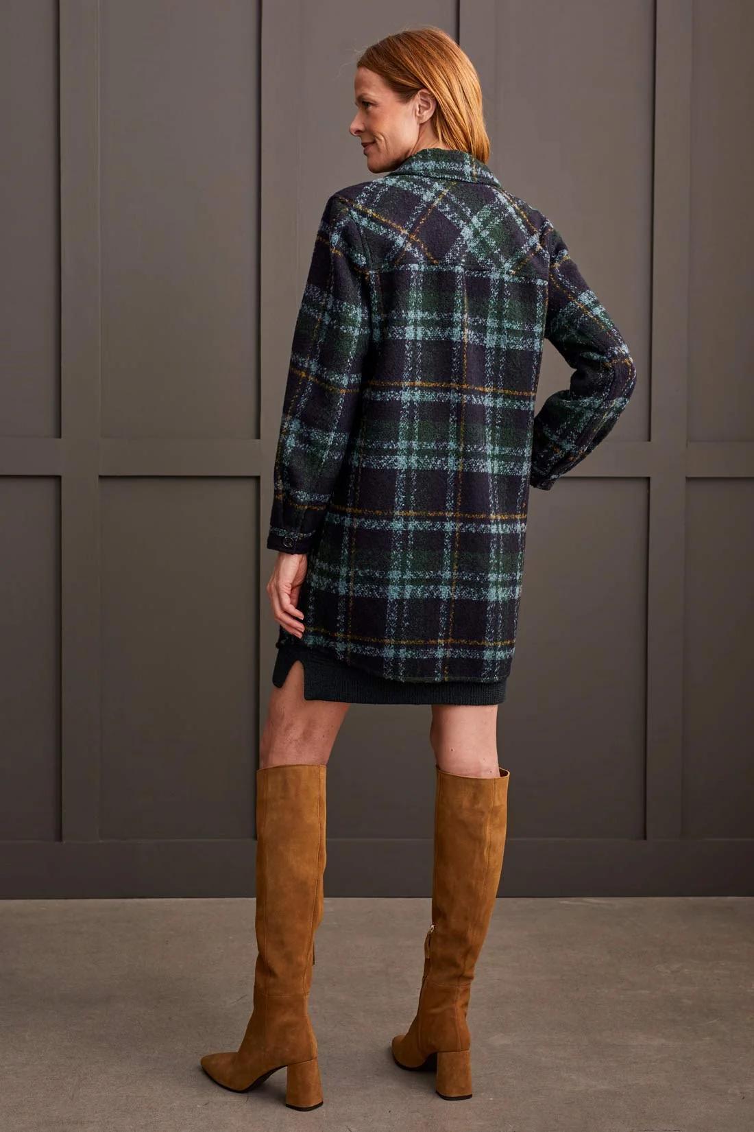 BOUCLE PLAID JACKET WITH NOTCH COLLAR Product Image