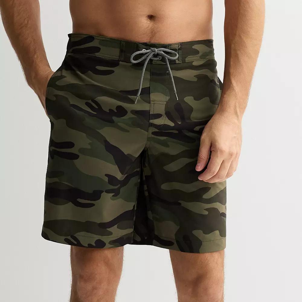 Men's Trinity Coast 9" Elastic Waist Boardshorts, Size: Large, Green Product Image