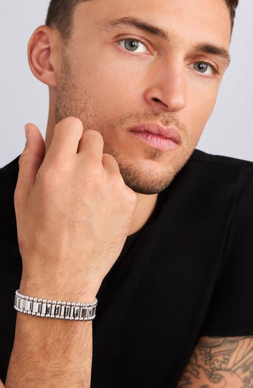 LAGOS Men's Anthem Caviar Lined Bracelet in Silver at Nordstrom, Size 8 Product Image