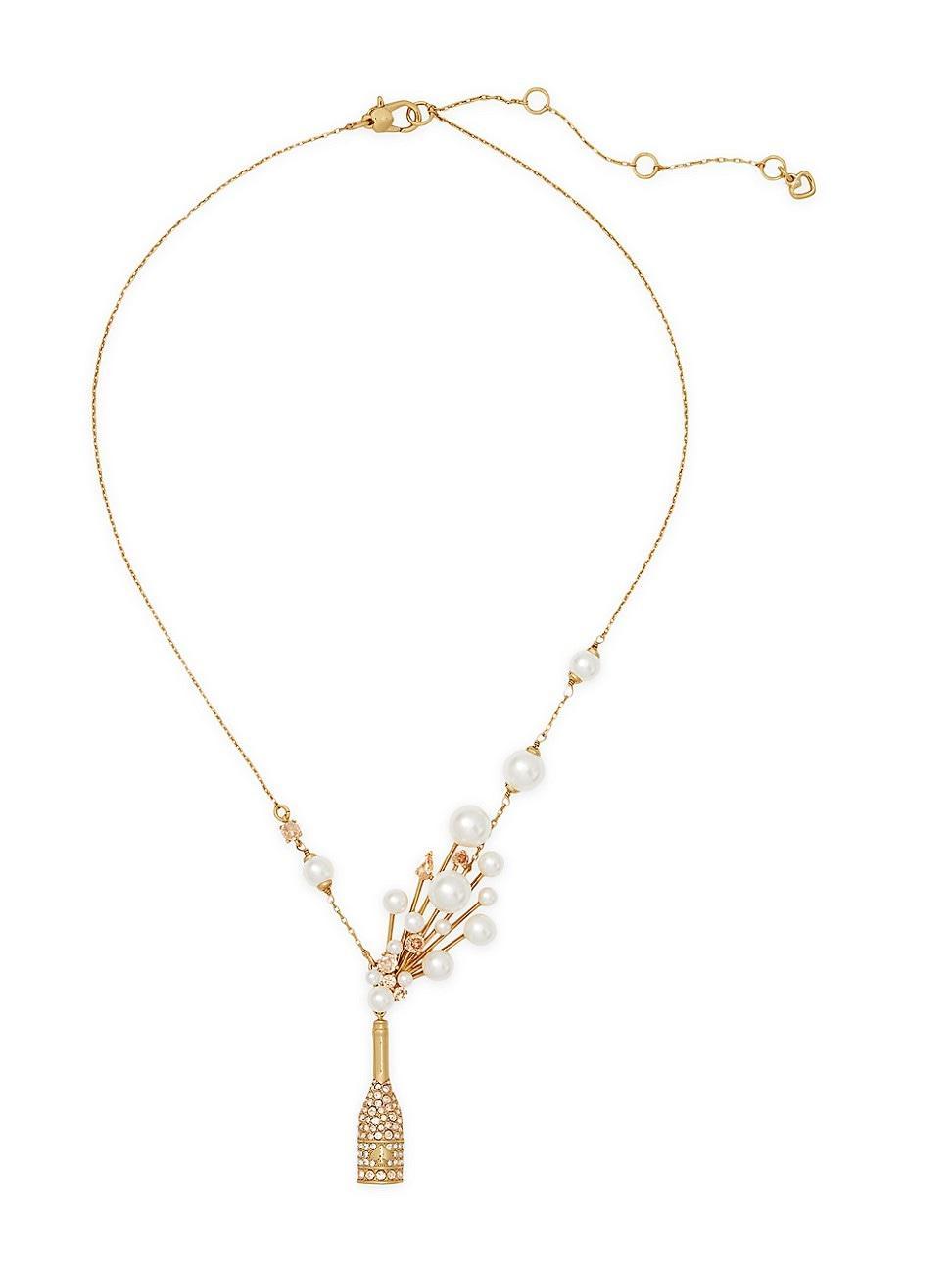 kate spade new york Cheers To That Short Pendant Crystal Pearl Statement Necklace Product Image