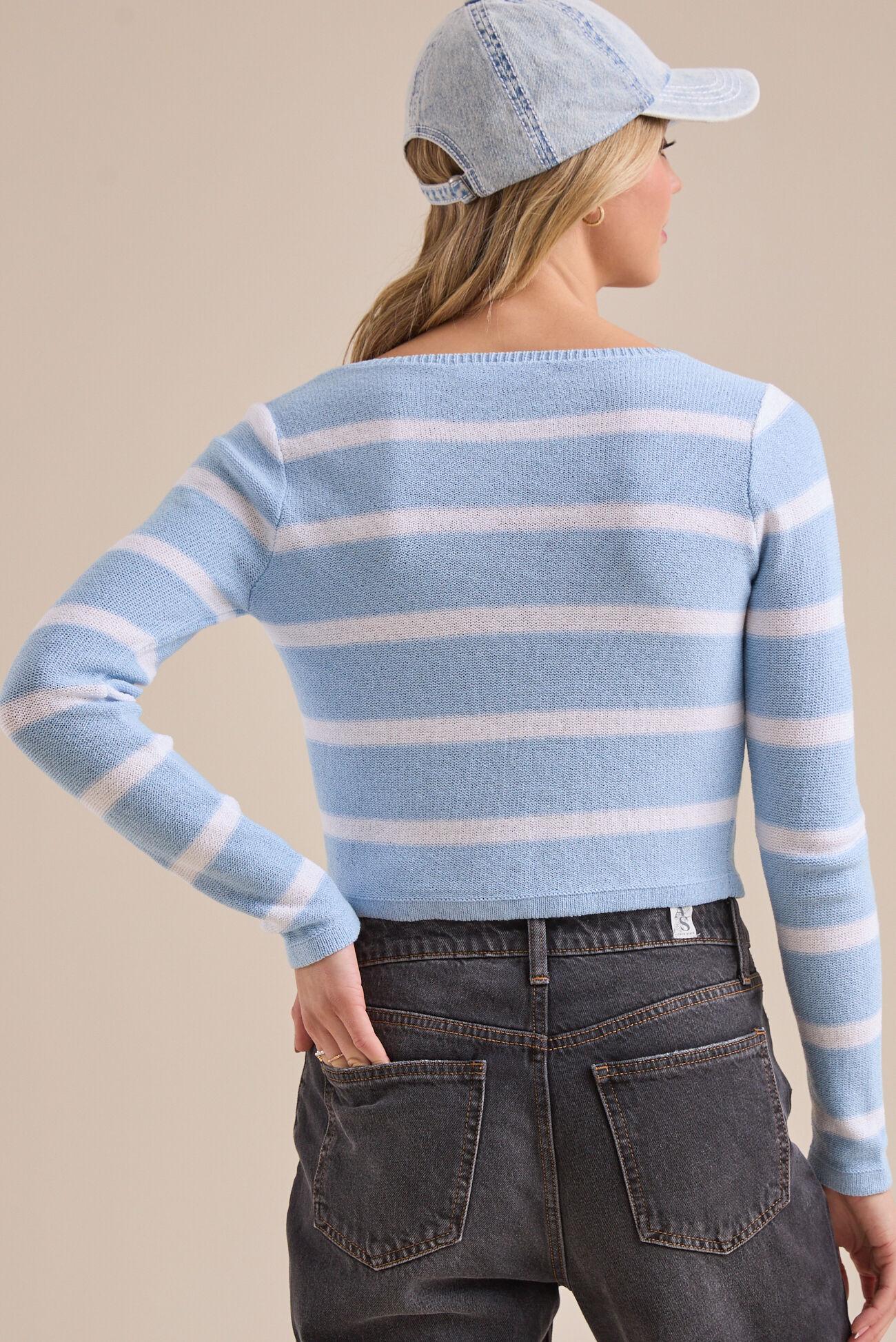 Emery Tie-Front Striped Cardigan Product Image