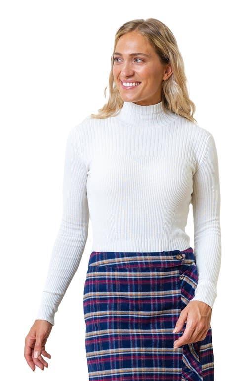 Hope & Henry Women's Mock Neck Rib Knit Sweater in Soft White Structured Rib at Nordstrom, Size Small Product Image