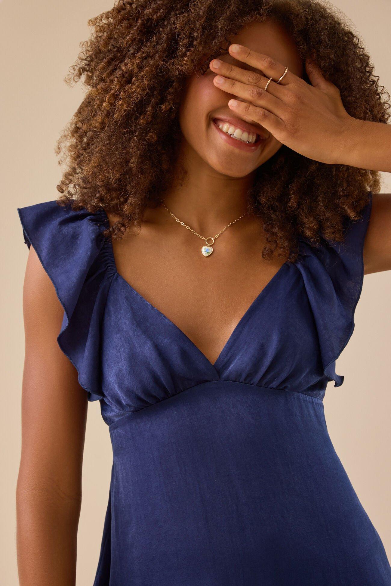 Leanne Satin Mini Dress Product Image