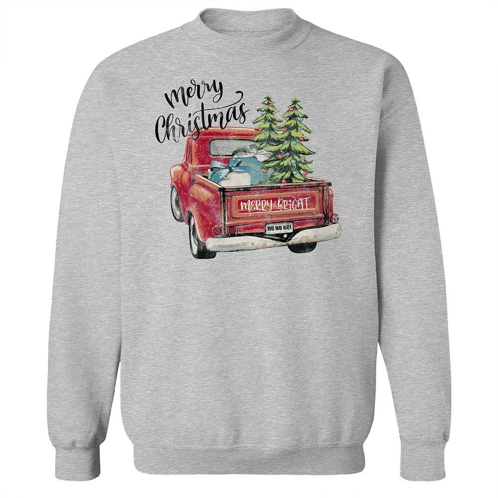 Men's Merry Christmas Fleece Sweatshirt, Women's, Size: Large, Sport Gray Product Image