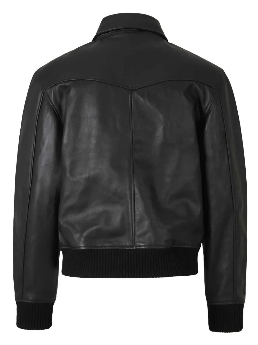 leather bomber jacket Product Image