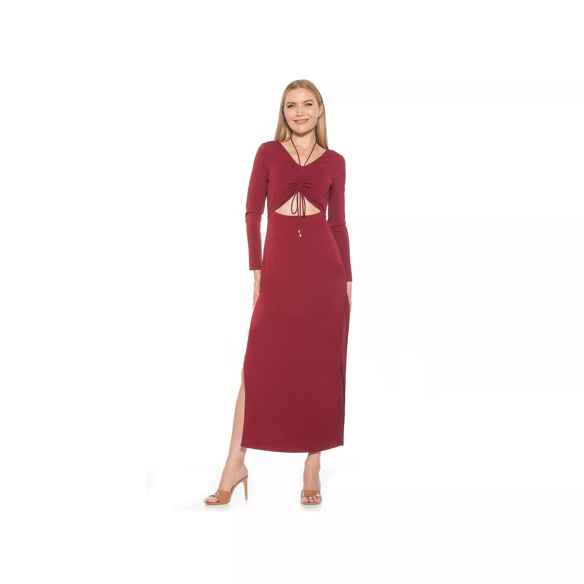 Women's ALEXIA ADMOR Vented Cutout Maxi Dress, Size: Large, Green Product Image