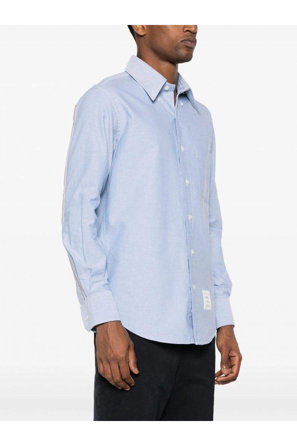 THOM BROWNE Classic Fit Cotton Button-down Shirt In Light Blue Product Image