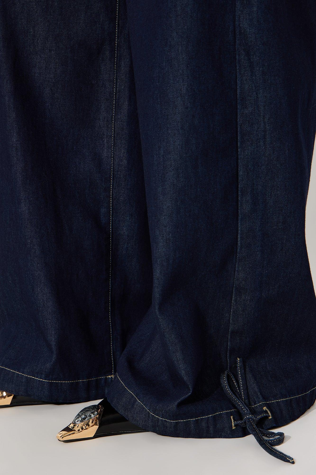 Jenni Dark Wash Wide Leg Pant Set - Dark Wash Product Image