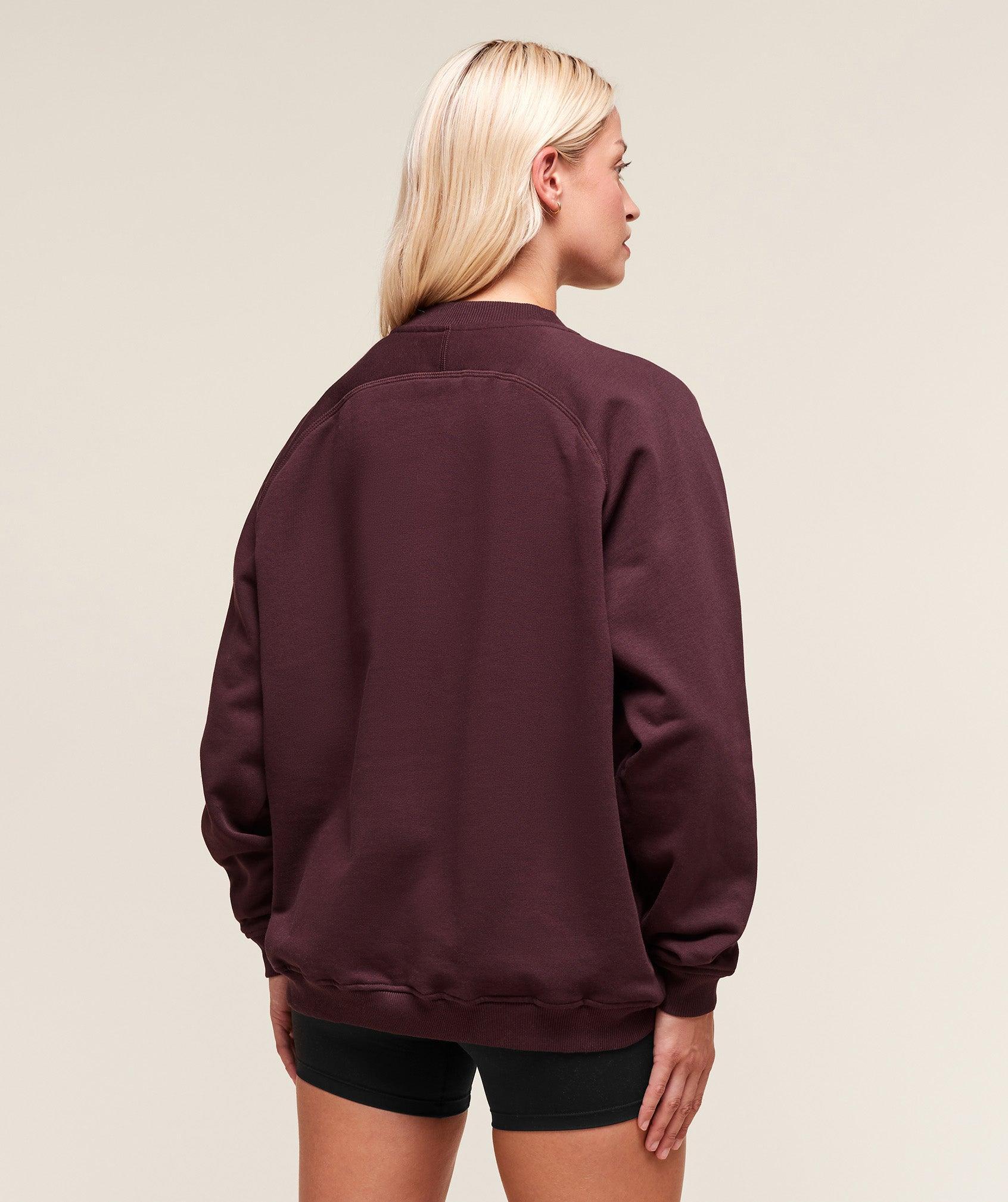 Gymshark Training Oversized Fleece Sweatshirt - Cherry Purple Female Product Image