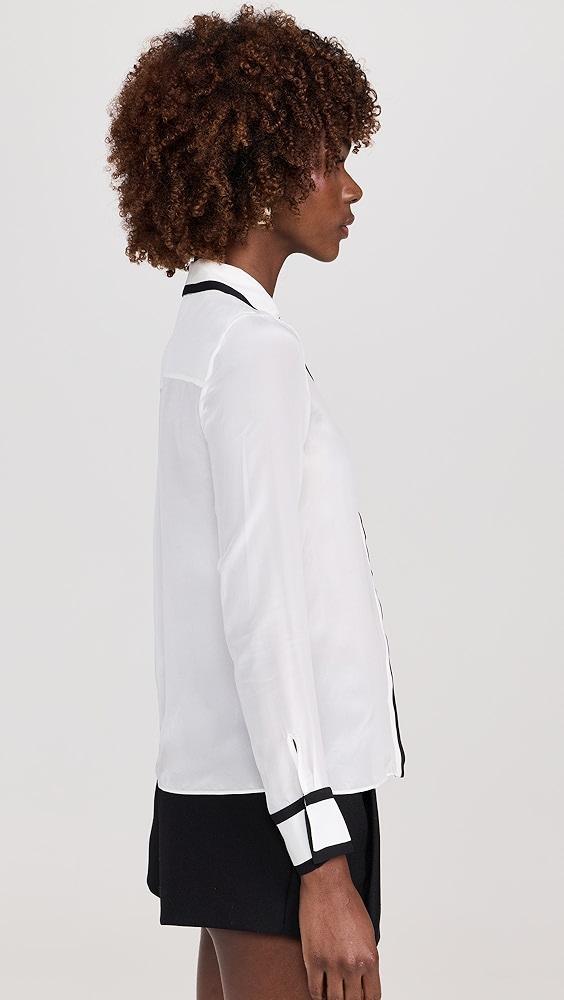 alice + olivia Willa Placket Top with Piping Detail | Shopbop Product Image