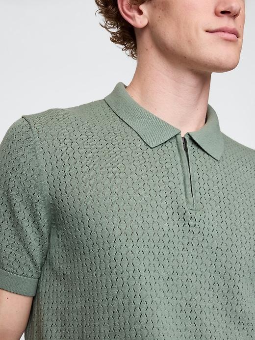 Crochet Polo Shirt Product Image