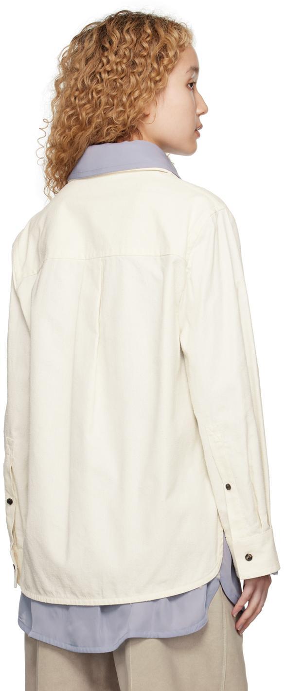 BOTTEGA VENETA Layered Button-front Cotton Shirt In Chalk Polar Product Image