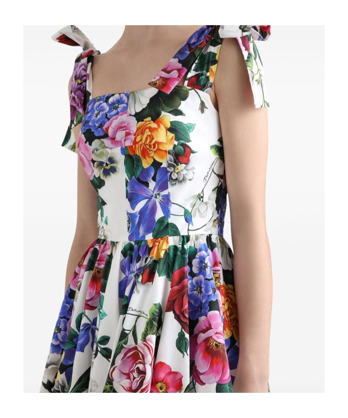 DOLCE & GABBANA Multicolor Sleelevelss Mini Dress With Square Neckline And All-over Floral Motif Product Image