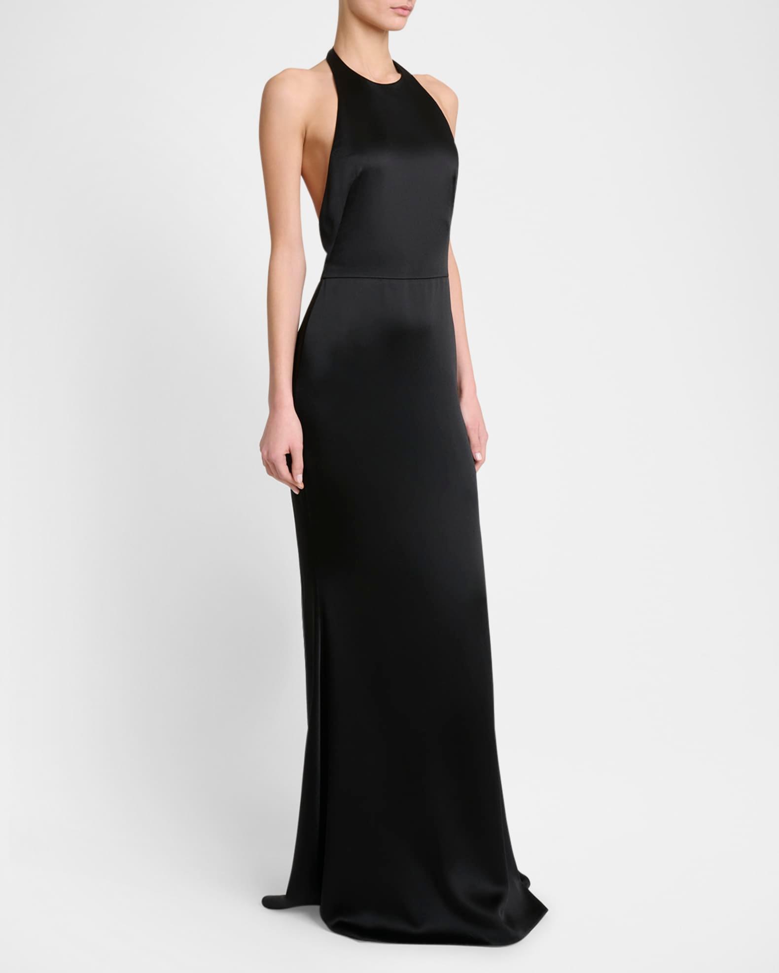 Halter Satin Backless Trumpet Gown Product Image