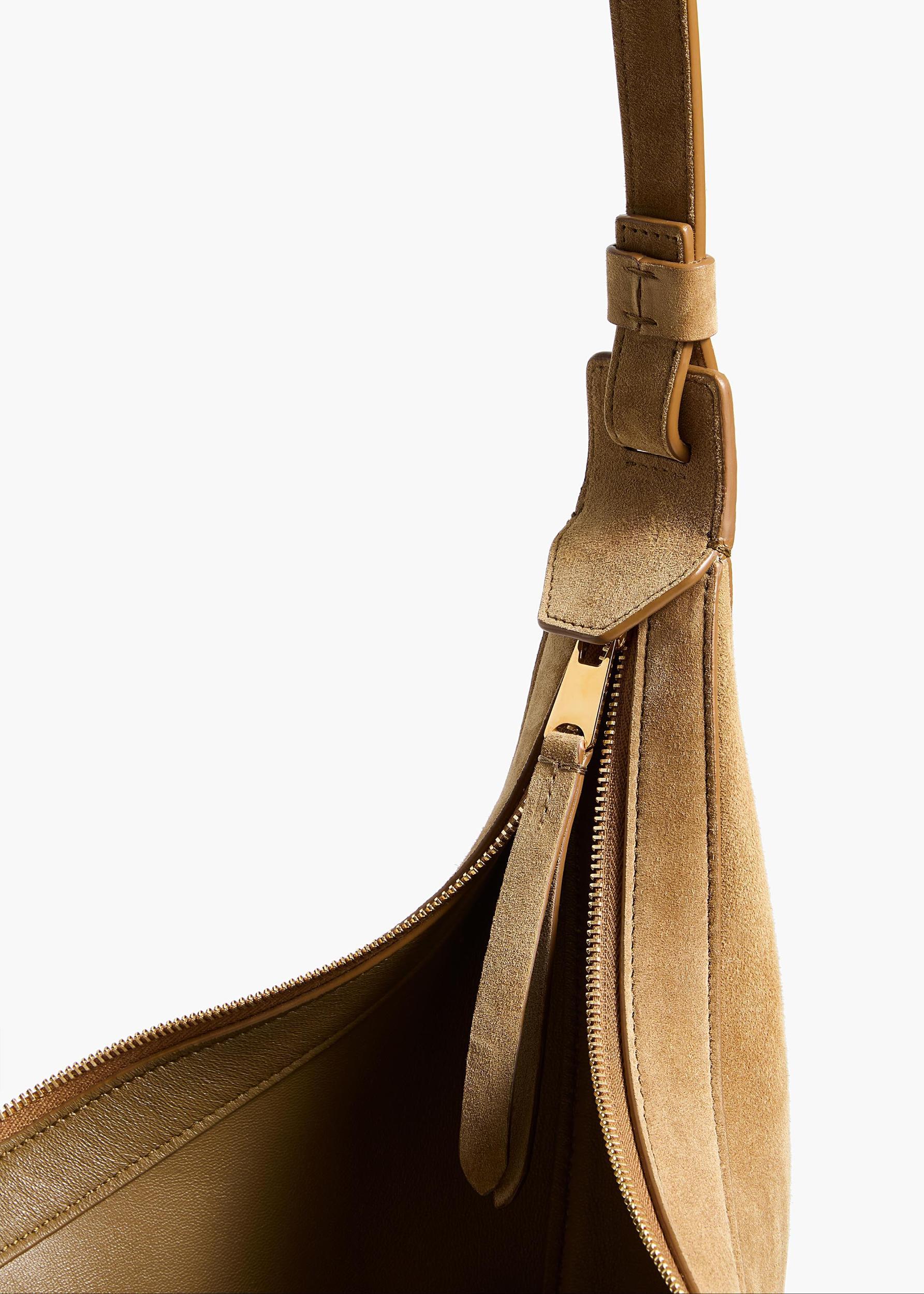 Small Augustina Crossbody Bag in Mud Suede Product Image