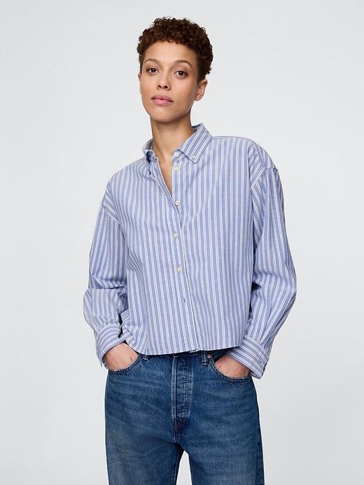 Organic Cotton Oxford Cropped Big Shirt Product Image