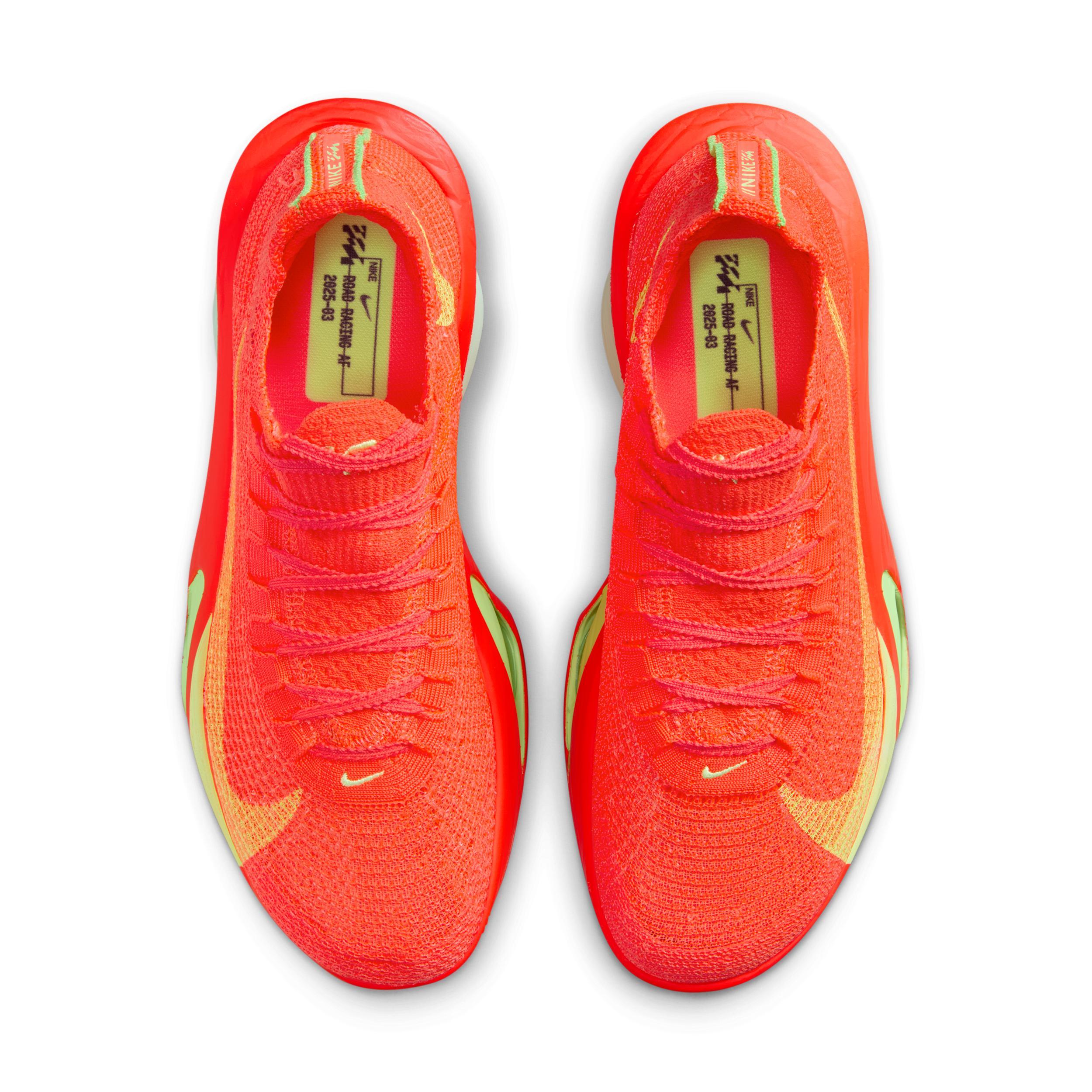 Nike Womens Air Zoom Alphafly 3 Running Shoes in Bright Crimson/Cave Purple/Lime Blast Product Image