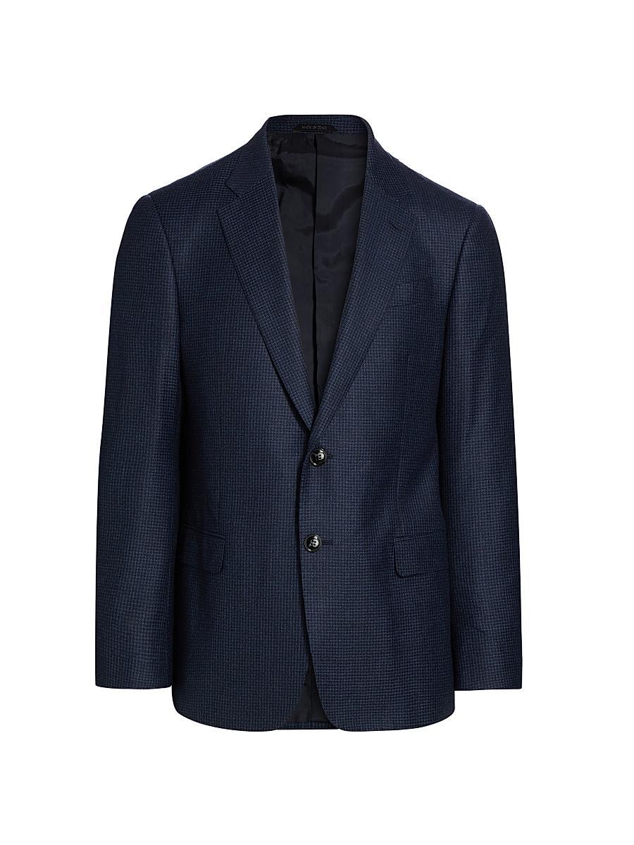 Mens Micro Houndstooth Wool Slim-Fit Blazer Product Image