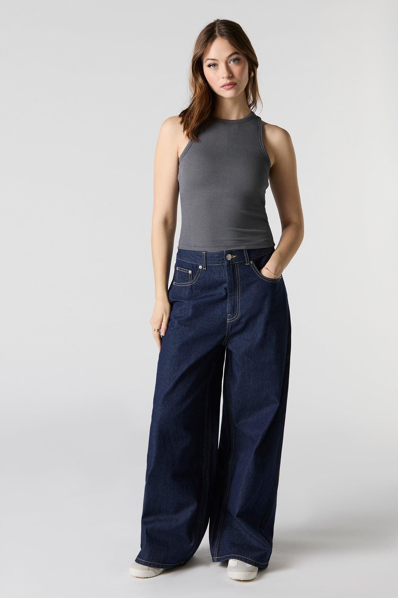 Ribbed High Neck Tank Female Product Image