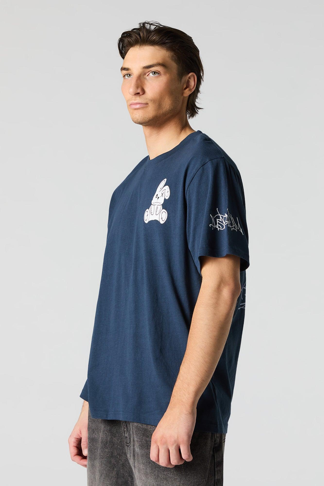 Graffiti Bunny Graphic T-Shirt Male Product Image
