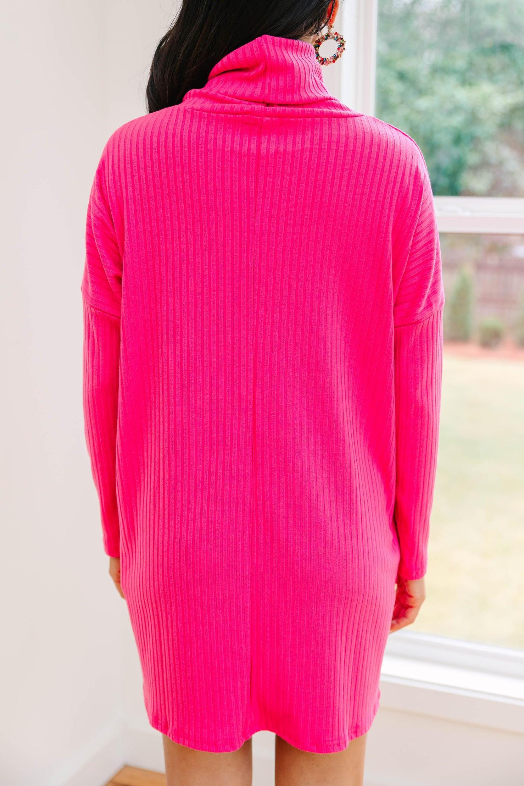 Just Imagine It Fuchsia Pink Sweater Dress Female Product Image