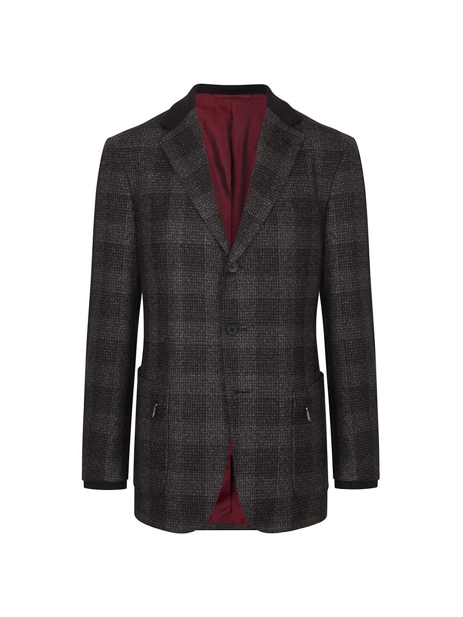 Mens 3 Buttons Woven Blazer Jacket Product Image