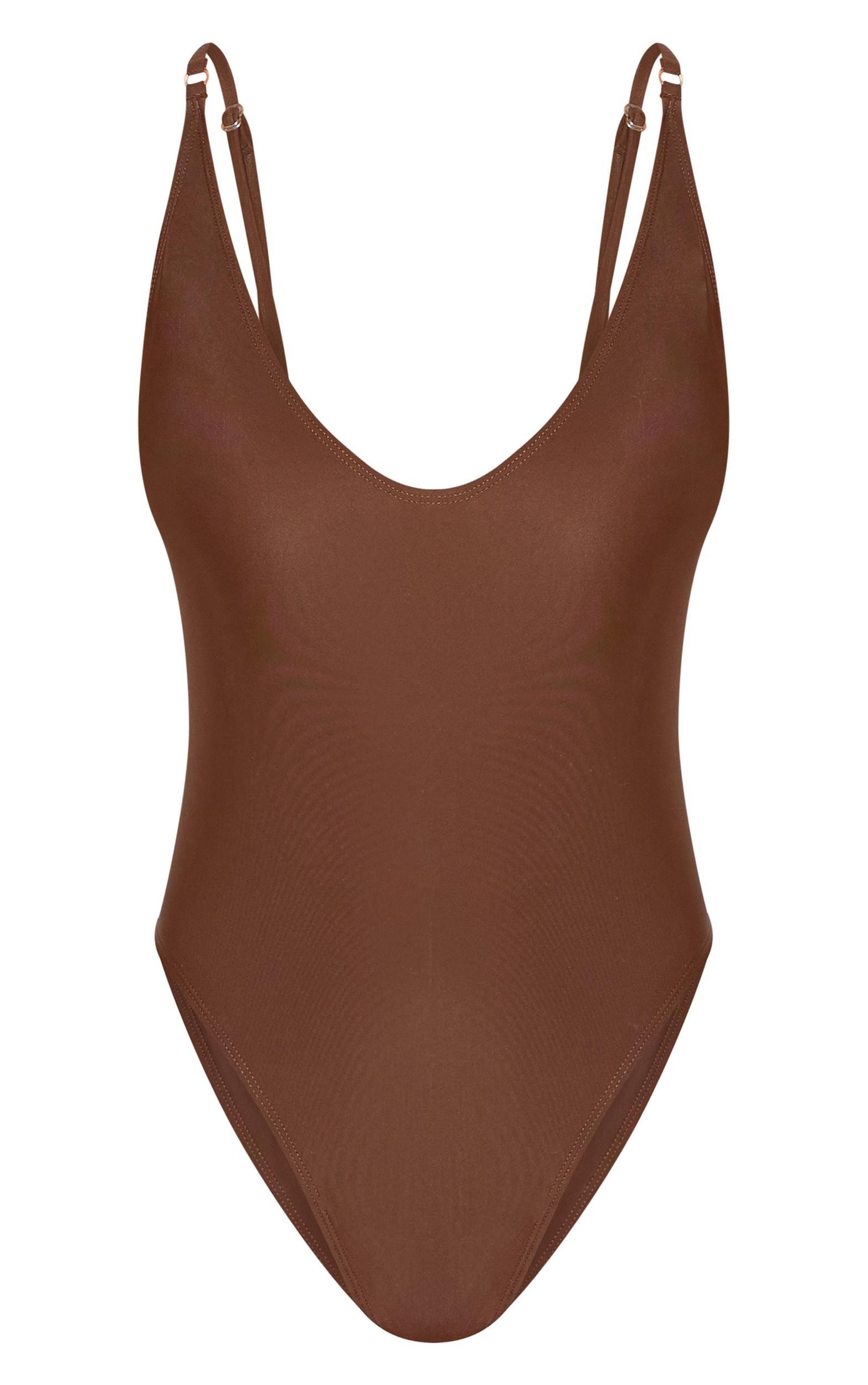 Chocolate Low Scoop Basic Swimsuit Product Image