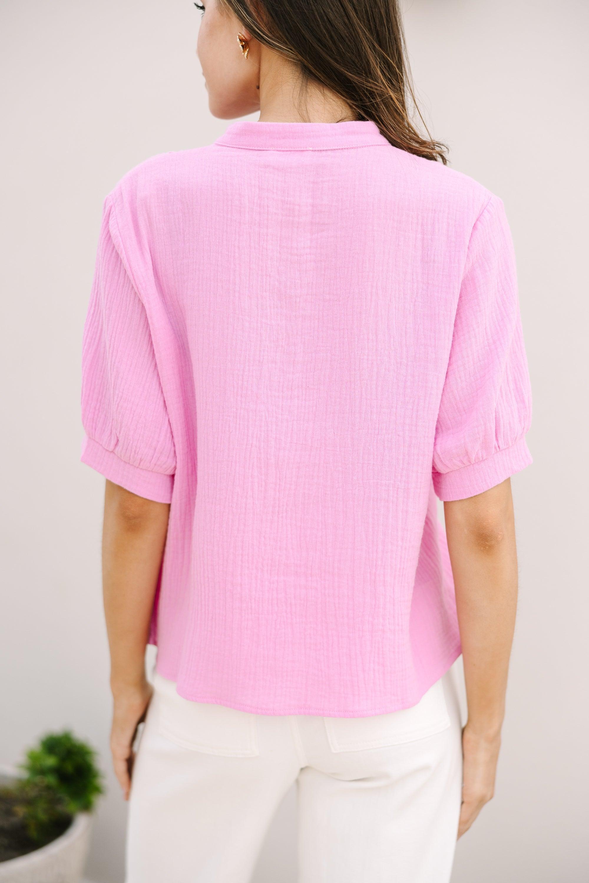 Good To Go Pink Gauze Top Female Product Image