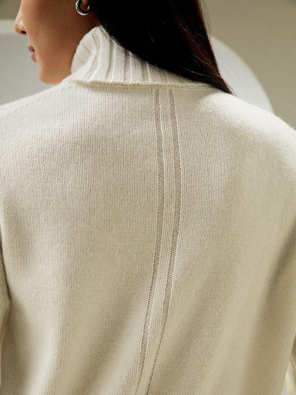 Turtleneck Sweater with Rib Hemline Product Image
