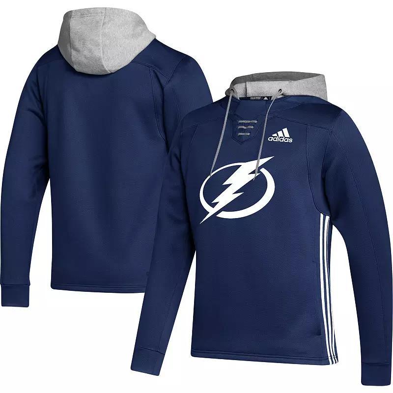 Mens adidas Blue Tampa Bay Lightning Skate Lace Primeblue Team Pullover Hoodie Product Image