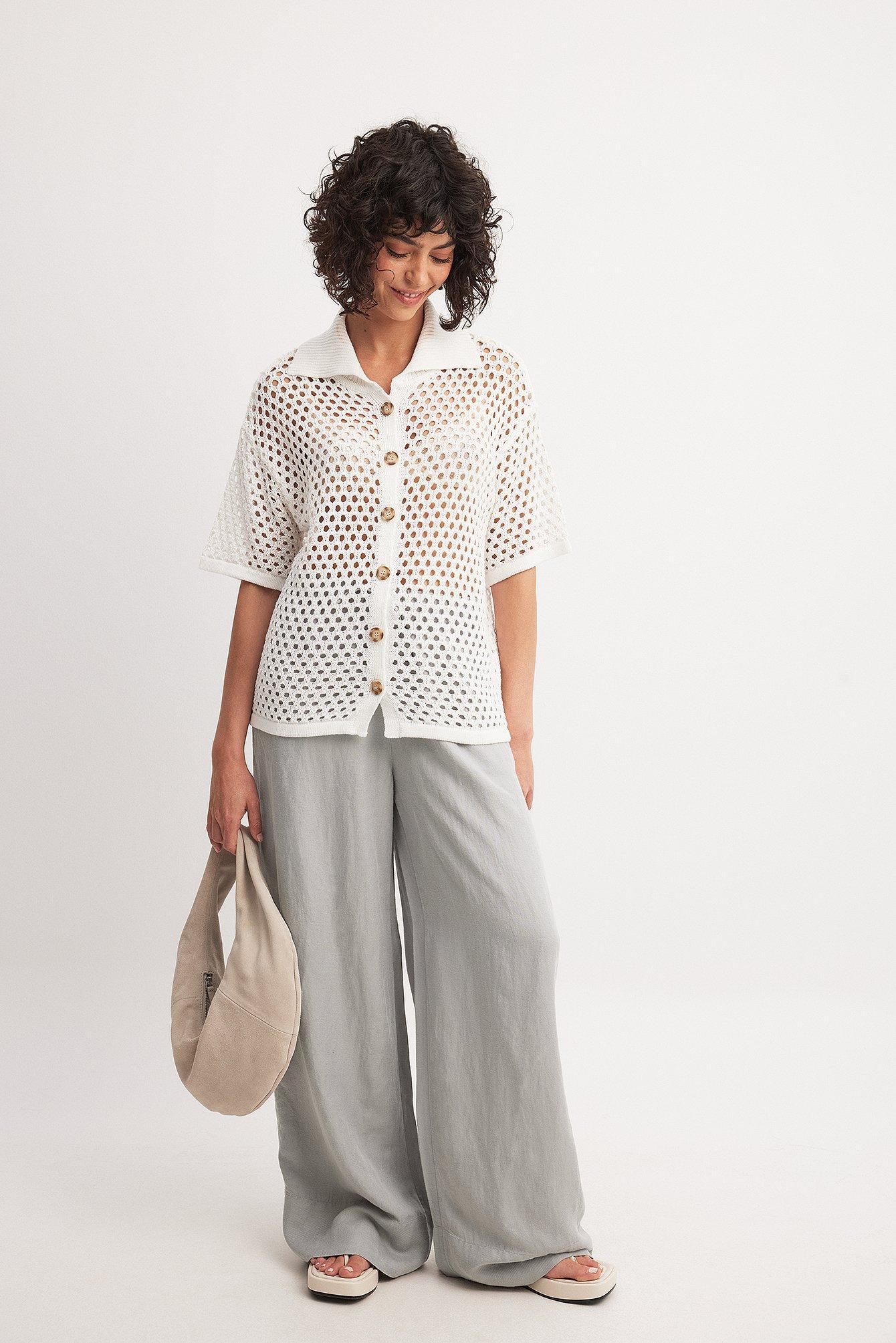 Viscose Wide Mid Waist Pants Product Image