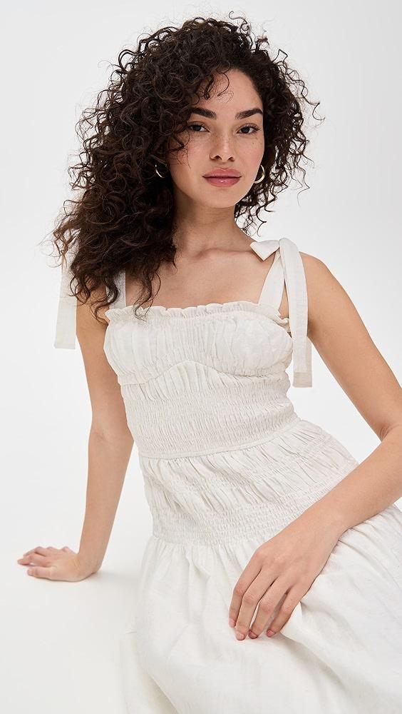 Moon River Adjustable Strap Shirred Midi Dress | Shopbop Product Image