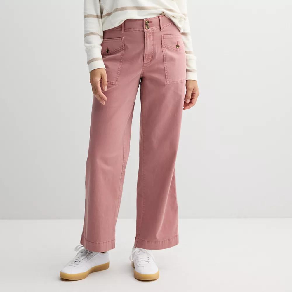 Petite Sonoma Goods For Life® Femme Patch Pocket Pants, Women's, Size: XL Petite, Desert Pink Product Image