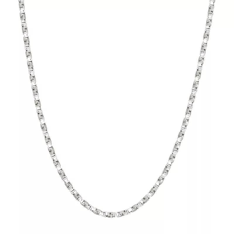 Jordan Blue Sterling Silver Box Chain Necklace, Women's, Size: 18", Grey Product Image