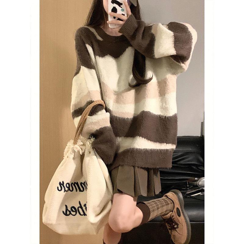 Crewneck Color Block Sweater Product Image