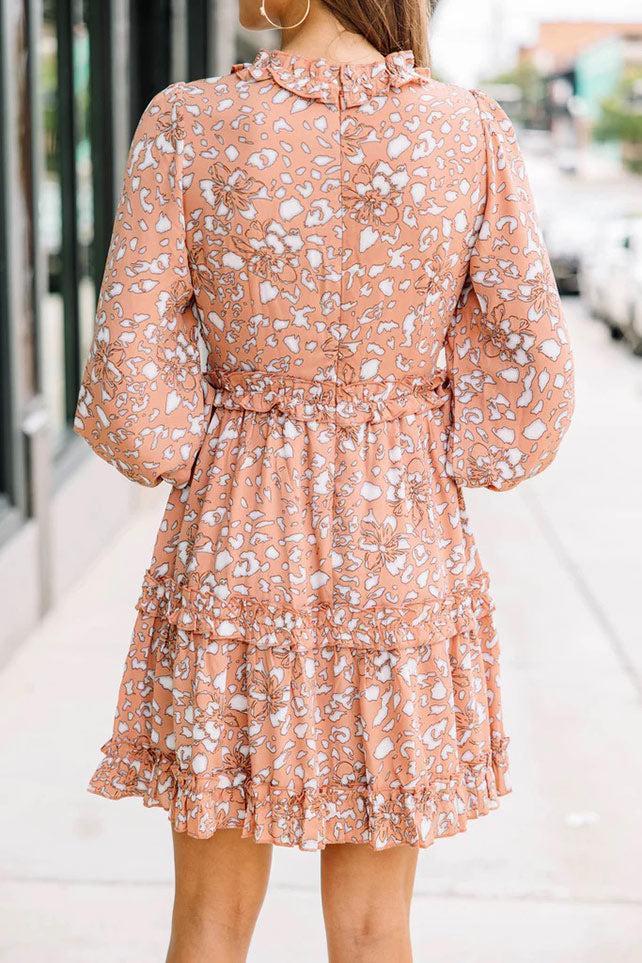 Give You Joy Clay Orange Printed Dress Female Product Image